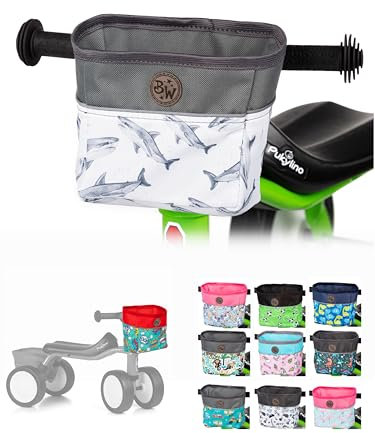 BAMBINIWELT Kinder Lenkerkorb – Tasche für Laufrad, Dreirad & Rutschfahrzeuge– für PUKYlino, WUTSCH, FITSCH & My First PUKY – wasserabweisend, robust & mit Reflektorstreifen, Farbe: Modell 17