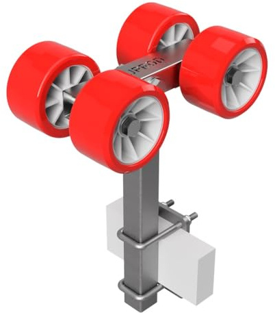 SUPROD 4er Sliprollen Slipwagen Sliphilfe Bootstrailer TPU Reifen RKSRLX-4-TPU, Ø 120 mm