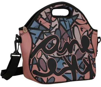 Bolsa Porta Alimentos de Neopreno Imaginary de Anekke - Estampado Original, Ligera y Sostenible, con Bolsillo Trasero - Medidas: 31x30x13,5 cm