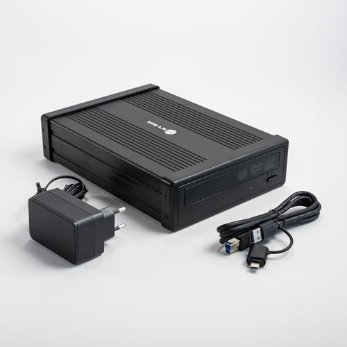 Vinpower Digital Optiarc AD-5290S-PLUS, DVD/RW-Recorder, 24x, SATA, Dual Layer, im Aluminiumgehäuse, USB 3.2, lautlos, USB-A/-C Kabel, inkl. Netzteil, schwarz
