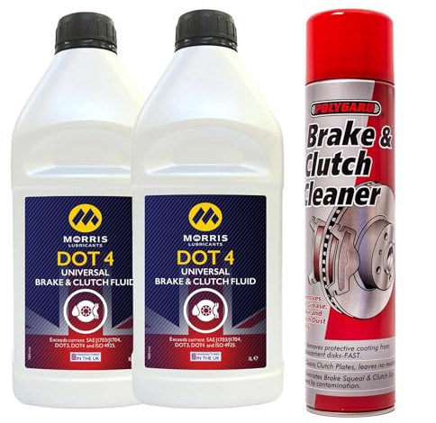DOT 4 Brake & Clutch Fluid DOT4-2 Litres + Brake Cleaner 600 mL