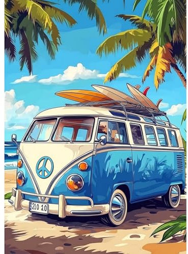 CEOVR Diamond Painting Paisaje,5D Diamond Painting Kit Autobuses,Pintura de Diamantes Arte 30x40 cm,Paisaje y Árboles DIY Diamond Art Kits Adulto Principiante