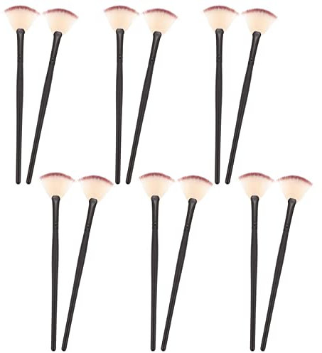 minkissy Ensemble De 12 Pinceaux De Maquillage En Forme Déventail En Fibres Pour Le Visage Pour Masque Facial Soins De La Peau