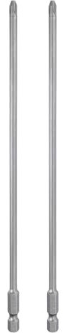 QUARKZMAN 2Pcs Embout de Tournevis Cruciforme Phillips #2 Ph2 Tige Hexagonale 1/4 8 (200mm) Long en Acier S2 Magnétiquepour Tournevis Électrique 0.177 (4.5mm) Tige
