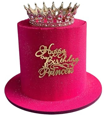 QENWWENG Happy Queen Kuchendekoration, Acryl, Happy Birthday, Königin, Kuchendekoration für Frauen, Mädchen, Geburtstag, Hochzeit, Verlobung, Brautparty (Gold)