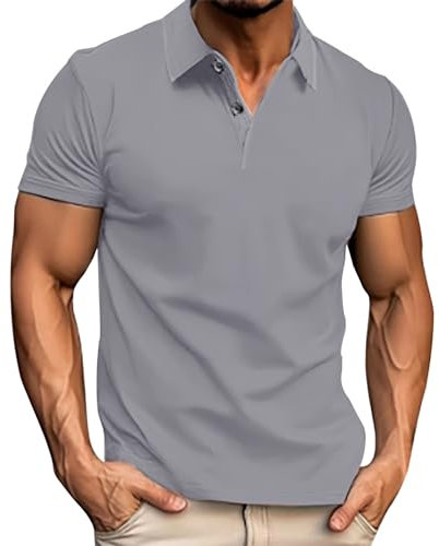 Generisch Herren Sommerhemd mit 3D-Digitaldruck und, schweißableitend, lässig, kurzärmelig Watch Uhr Herren (Grey, XXL)