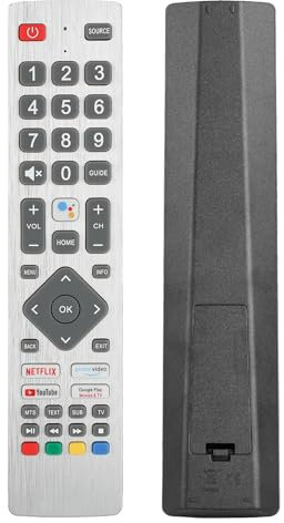 SHWRMC0133 IR Remote Control Compatible with Sharp Smart TV 24BI6EA 32BI5eEA 40BL2EA 40BN6EA 43BL5EA Replacement Controller with Netflix PrimeVideo YouTube Google Play Buttons (no voice function)
