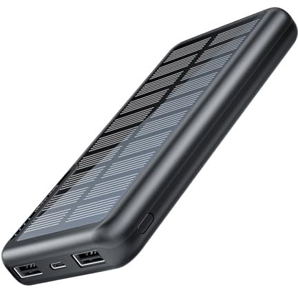 Caricatore portatile - 10000 mAh Caricabatterie solare per telefono cellulare | compatto per campeggio viaggio spiaggia all'aperto escursionismo volo