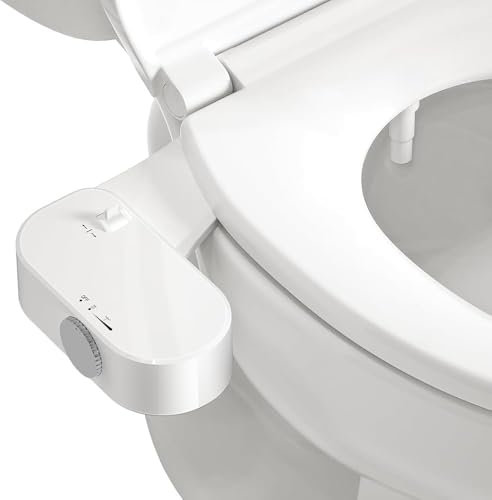 Attachement pour Siège de Toilette Bidet Avec Lavage Arrière et Féminin, Attachement Pour Siège de Toilette Bidet Autonettoyant Avec Pulvérisateur Bidet Ajustable et Contrôle de L'angle À 21° (Chrome)