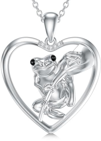 LABBAO Diamant-Frosch Halskette für Damen - 925 Sterlingsilber Frosch Anhänger - Schmuckgeschenk für Mutter, Tochter, Oma, Ehefrau & Schwester