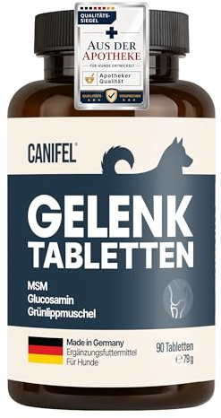 Gelenktabletten Hund, Apotheker Rezeptur, 90 Stück reicht bis zu 6 Monate, von Apothekern entwickelt & Tierärzten geprüft, mit Grünlippmuschel hochdosiert, Glucosamin, MSM, Chondroitin, Teufelskralle