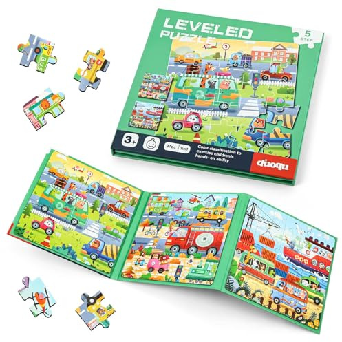 Aolso Magnetspiel ab 3-7 Jahren, 25-30-42-teiliges 3-in-1 Magnetpuzzle für Kinder, Tier-Puzzlebuch, Reisespiele und Reisespielzeug, pädagogisches Magnetgeschenk (Transport)