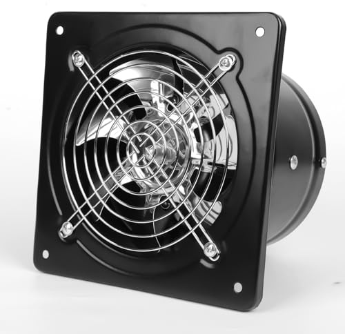 mumisuto 6 Inch/150mm Kitchen Exhaust Fan, Metal Extractor Fan with UK Plug, Low Noise Ventilation Fan for Warehouse Home Restaurant Garage