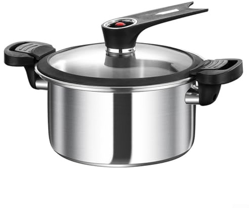 Durashmall Schnellkochtopf aus Edelstahl, 3,5 l, antihaftbeschichtet, für schnelles, nahrhaftes Kochen, multifunktional zum Dämpfen und langsames Kochen, mit leicht zu reinigender Innenseite, offene