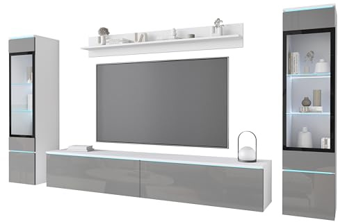 MINIO go for it - Wohnwand 4-Teilig Set Veve 2, Hängend/Stehend - ohne LED