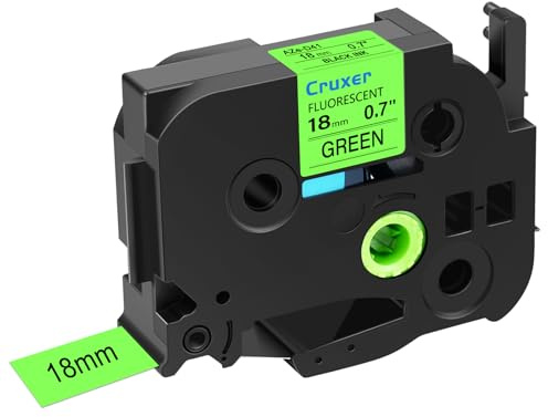 Cruxer 1er-Pack Kompatibel mit P-touch TZe-D41 18 mm Schwarz auf Grün