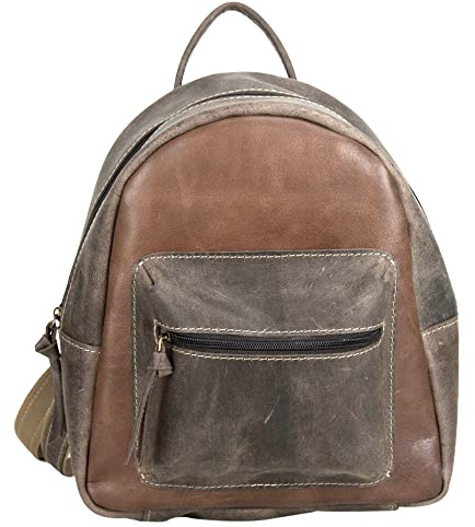 Sunsa Damen/Herren Leder Rucksack. Kleine Backpack. Braune Cityrucksack Daypack. Ledertasche in Vintage Retro Stil. Kurierrucksack Rucksäke für Männer/Frauen