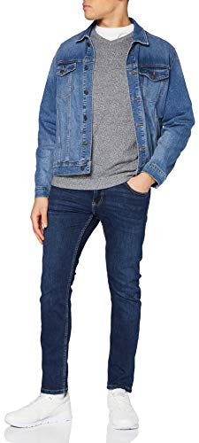 JACK & JONES Jjebasic Knit V-Neck Noos, suéter Hombre, Azul (Navy Blazer Detail: Twisted with Jet Stream), Large