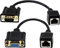 zdyCGTime cble RJ45 vers VGA, Port VGA 15 Broches Femelle et Mle vers RJ45 Femelle Cat5/6 Ethernet/LAN Console Multimédia pour Vidéo (18 cm/17,8 cm) Lot DE 2