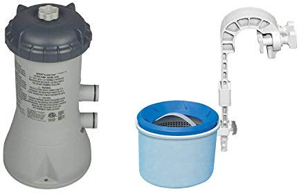 Intex Sistema de bomba de filtro de piscina fácil de configurar de 1000 GPH y skimmer automático de montaje en pared