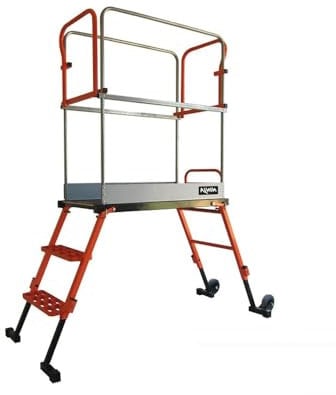 MONDELIN : PIRL Ninja - Plateforme avec Garde-Corps, Sécurisée pour Travaux en Hauteur, Mobile et Antidérapante - Fabriquée en France - hauteur de travail max. 290 cm
