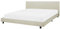 Modernes Polsterbett Leinenoptik beige 180x200 cm Stoffbett Bettgestell Albi
