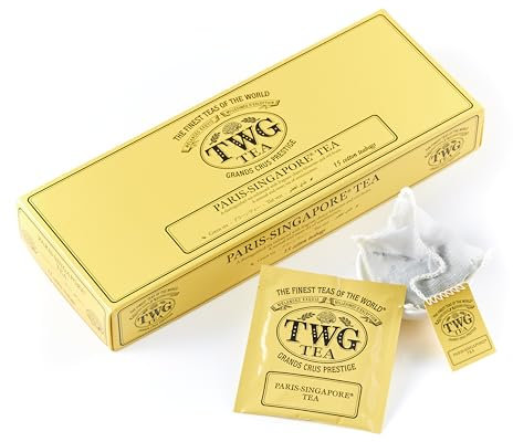 TWG Tea | Paris-Singapore Tea | GreenTea | Cherry Blossoms & Red Fruits | 15 Hand Sewn Cotton Teabags | Gift Set