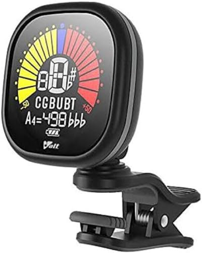 VOLT by Voggenreiter Clip-Tuner RCT-5000, 1204-2, schwarz, Stimmgerät für Gitarre, Bass, Ukulele, wiederaufladbar über USB-Kabel, für bis zu 10 Stunden, das braucht jeder Saiten Liebhaber!