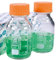 ISOLAB Lot de 2 bouteilles de conservation rondes 250 ml avec bouchon à vis GL 45, verre borosilicate 3.3
