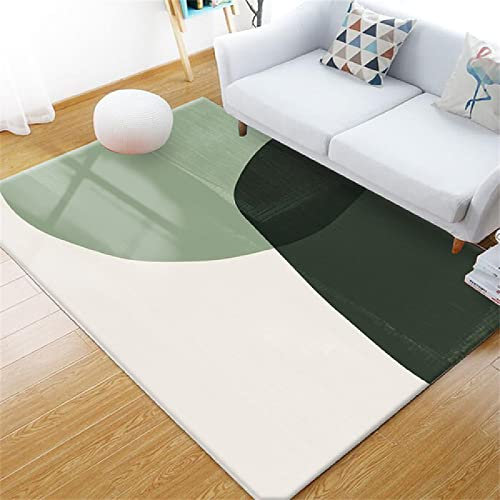 Teppich Kinder Teppiche Vintage Optik Dunkelgrün hellgrün beige abstraktes Muster Design Wohnzimmer Schlafzimmer Kinderzimmer Umweltschutz Gamer Teppich 140X200cm