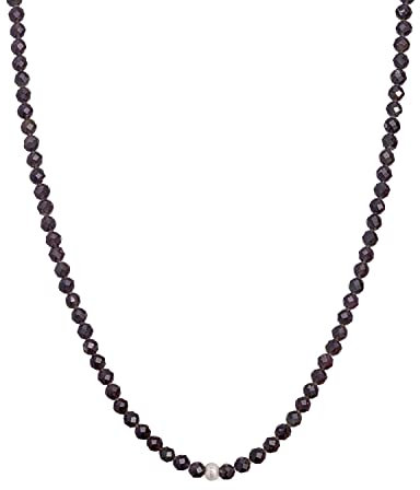 BERGERLIN Obsidian Halskette schwarz - schwarze Kette - Silber - XS-S