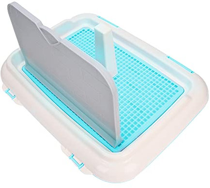 Trainingstoilette, Hundetoilette, Mesh, tragbar, abnehmbar, für Katzen, mit simulierter Wand, für Rüden, für kleine Hunde(Blau)