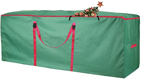 HIUOUIH Weihnachtsbaum Tasche 165 x 38 x 76 cm Tannenbaum Oxford Wasserdicht Aufbewahrungstasche Weihnachtsbaumsack Aufbewahrung Sack Gartenauflagen für Transpor Künstlicher Weihnachtsbaum, Grün