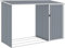 KOIECETA Garten Brennholzlager Kaminholzunterstand Brennholzregal Unterstand Gerätehaus Gartenhaus Schuppen Grau 245x98x159cm Verzinkter Stahl