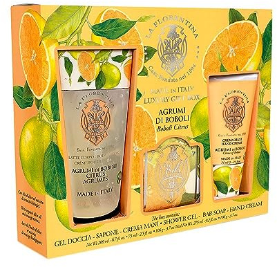 La Florentina Set Regalo Agrumi di Boboli: Gel Doccia 200ml, Crema Mani 75ml e Sapone 1069g