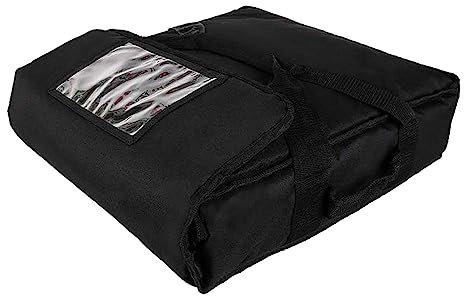 Sharplace Pizza-Develivey-Tasche, isolierter Pizza-Träger, verstärkter Tragegriff, leicht zu reinigende Pizza-Wärmer-Taschen, Lebensmittel-Liefertasche für, Schwarz 50x50x16cm