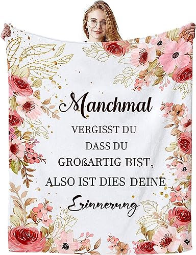 UOOYAA Kuscheldecke Flauschige Personalisierte Decke Geschenke für Frauen, Geburtstagsgeschenke für Frauen, Inspirierende Geschenke für Freundin Schwester Kollegin Ehefrau und Mutter