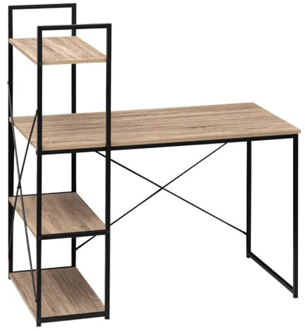 5five - Schreibtisch mit regalen aliaj natureiche-Effekt
