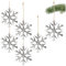 com-four® 6X Hängedeko Schneeflocke - Dekofigur aus vernickeltem Aluminium - weihnachtliches und Elegantes Wohnaccessoire - Schneestern für die Winterzeit
