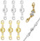 VBKITW 6 Stück Magnetische Karabinerverschlüsse, Magnetschließe für Schmuck, Verriegelung Magnetischer Schmuckverbinder Extender, für Schmuck Halskette in Gold und Silber