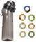 PANGHUBO Botella de agua de aire con cápsulas de sabor, juego de iniciación, botellas sin BPA con 7 cápsulas de sabor perfumadas con 0 calorías de azúcar, taza de agua con popote para gimnasio,