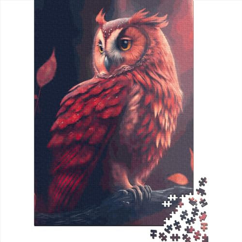 FUmoney 300 Teile Eulen-Tier-Puzzle für Erwachsene, Japanisches Anime-Puzzle, Holzbrett-Puzzle, Familien-Puzzlespiel, Stressabbau-Puzzles für Erwachsene, 300 Stück (40 x 28 cm)