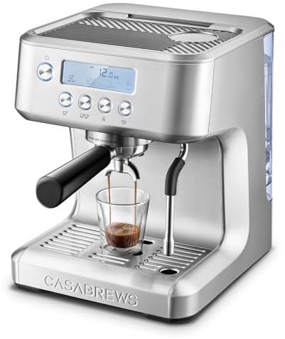 CASABREWS Máquina de café espresso ultra con visualización LCD, potente espumador de leche y temperatura de elaboración personalizable, proporciona lattes y capuchinos de nivel barista