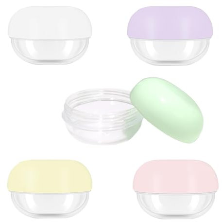 5 recipientes de viaje pequeños de 10 ml, prácticos tarros de viaje para cremas, contenedor de loción de viaje, recipientes de maquillaje de viaje, tamaño compacto esencial para viajar