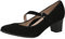 CAPRICE Damen Pumps aus Leder mit Riemen, Schwarz (Black Suede), 39 EU