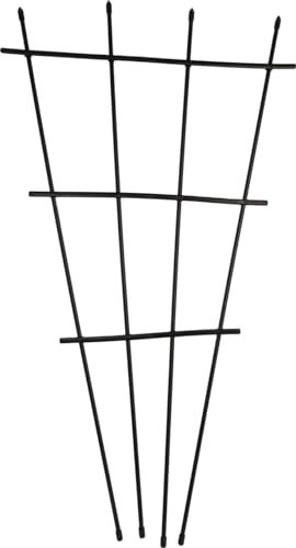 EliteKoopers 2Pcs Black 1.2m Fan Trellis For Garden Plant Flower Support Planter Frame for Climbing Roses Vines Flower Vegetable Garden Trellis
