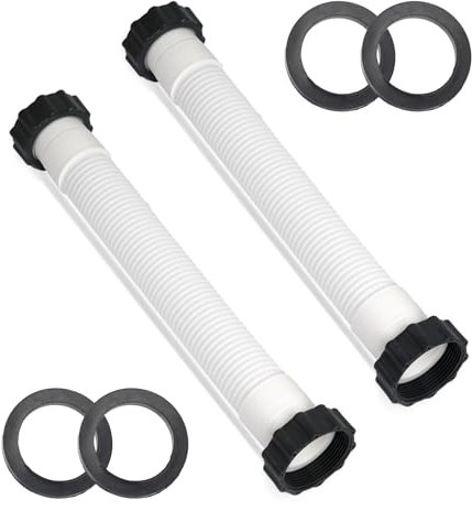 Tubo per pompa con filtro a sabbia per piscina, 11535, tubi per filtro a sabbia per piscina fuori terra, diametro 3,8 cm, tubo di ricambio adatto per pompe filtranti Intex e sistemi di acqua salata (2
