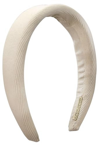 Alpenflüstern Trachten-Haarreif Babycord - Damen Haarschmuck, Haarband rutschfest fürs Dirndl (creme-weiß) ADV151