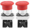 2 Pezzi 22 mm Pulsante di Arresto di Emergenza Fungo Rosso Interruttore Pressione AC 600 V 10 A XB5