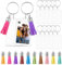 Nogeqi Lot de 30 porte clef personnalisable, acrylique transparent porte clé personnalisé (Contient dix porte-clés, dix mini cadres photo en acrylique et dixs pendentifs à pompons)